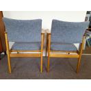 Pair of restored Danish oak carvers Villa Nova Fabric